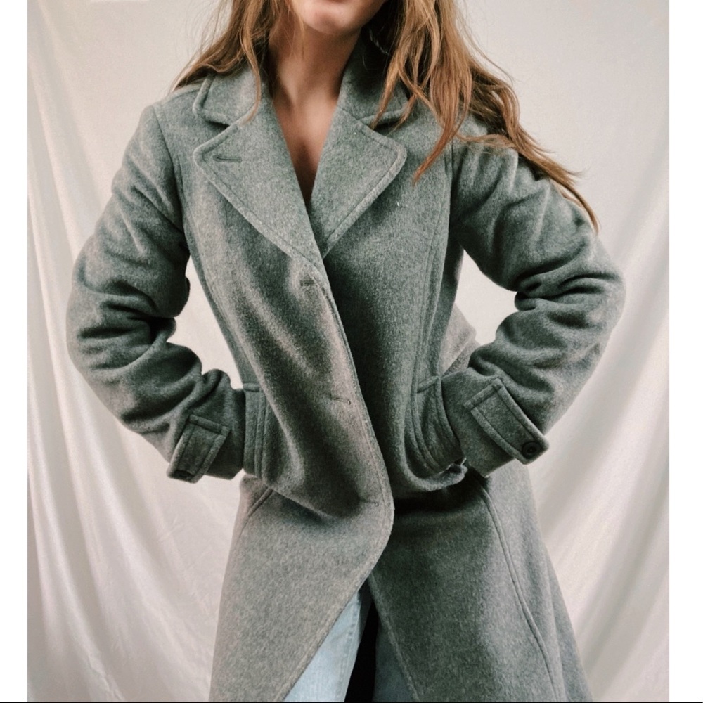 L.L. Bean 100% wool Italian Bellandi grey coat